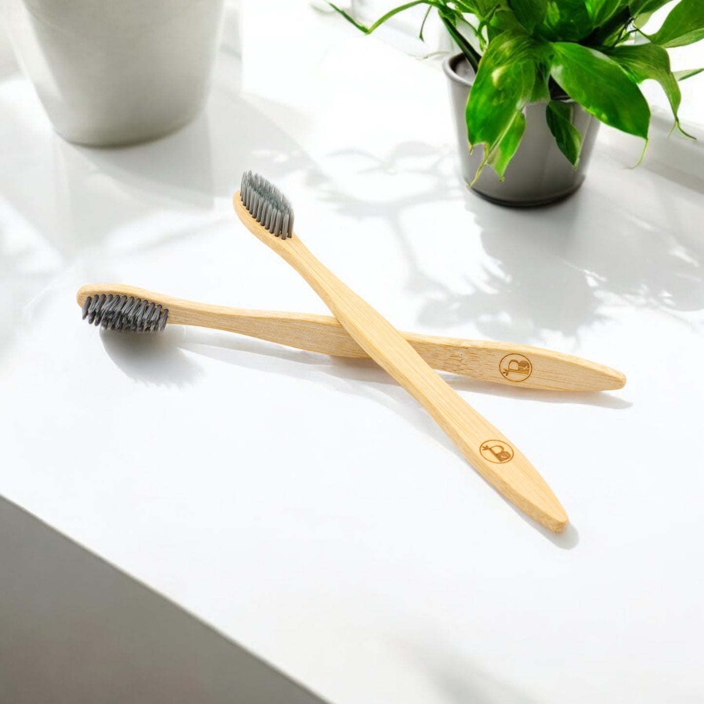 Bamboo Toothbrush| S-curve with Charcoal Bristles(Set of 4)| BPA-Free Oral Care