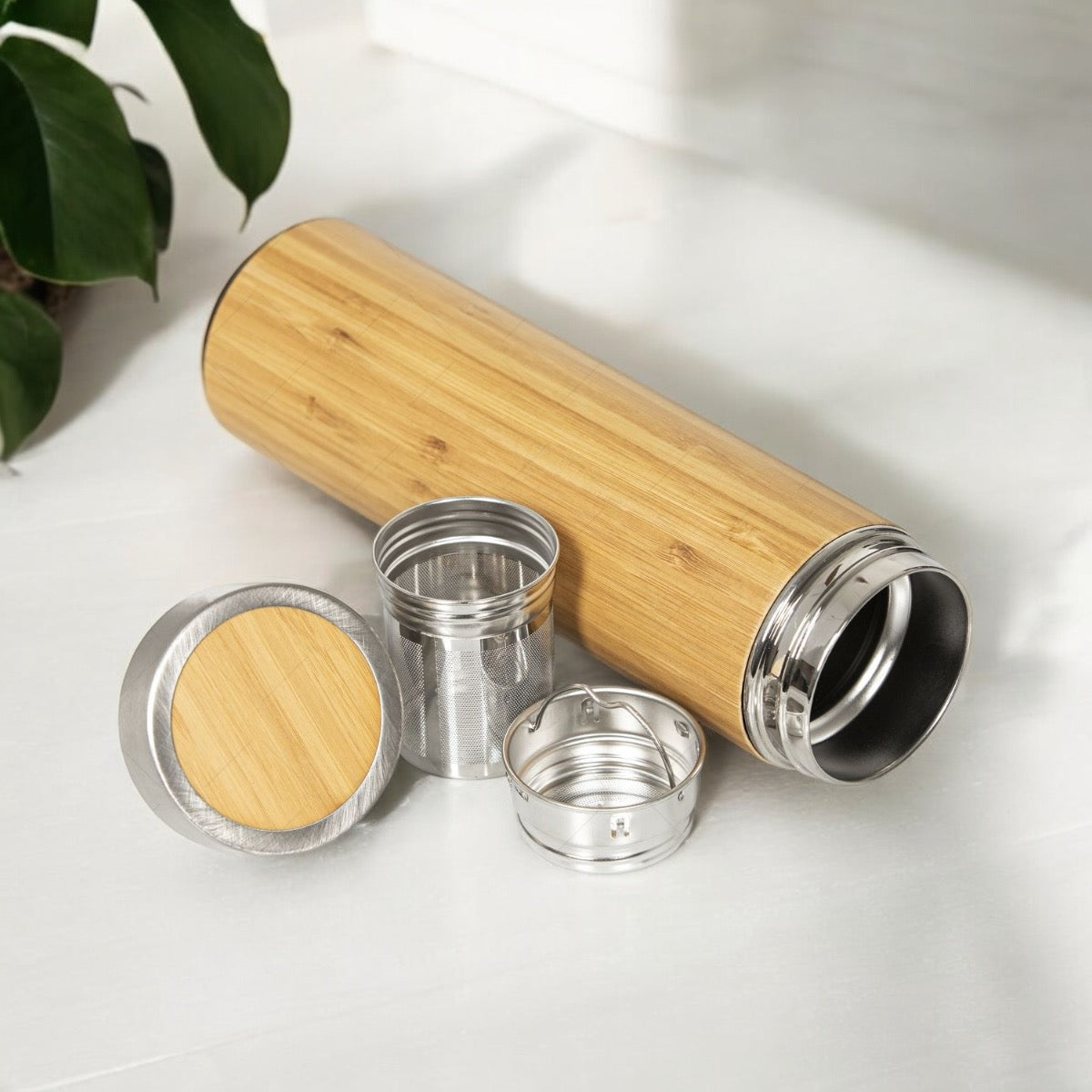 Detox Bamboo Flask| Bamboo Bottle with Infuser | 500ml | Eco-Friendly & Leak-Proof | Perfect for hot and cold drinks