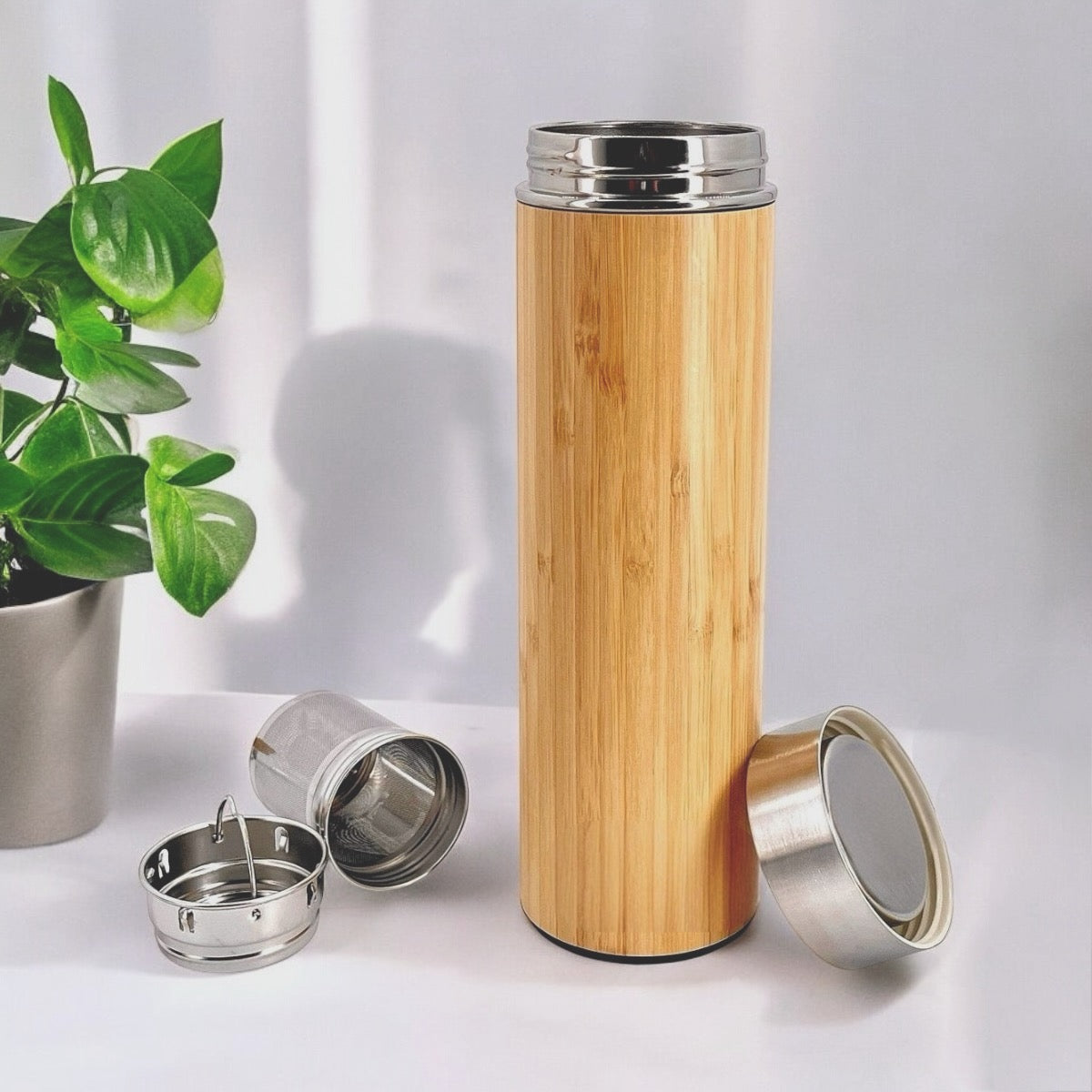 Detox Bamboo Flask| Bamboo Bottle with Infuser | 500ml | Eco-Friendly & Leak-Proof | Perfect for hot and cold drinks