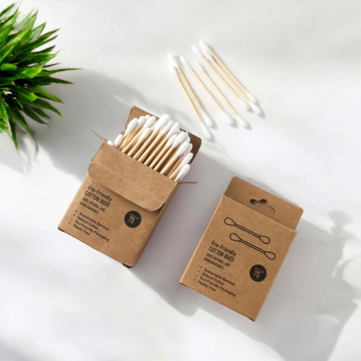 Bamboo Cotton Buds| Eco-Friendly Cotton Swabs| Sustainable Pack of 75